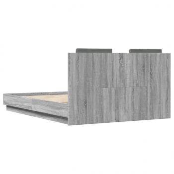 Bettgestell mit Kopfteil Grau Sonoma 135x190 cm Holzwerkstoff