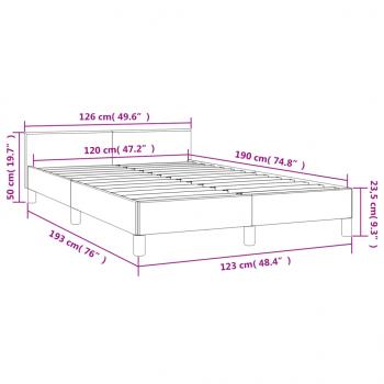 Bettgestell mit Kopfteil Dunkelgrau 120x190 cm Samt