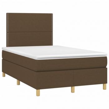 Boxspringbett mit Matratze & LED Dunkelbraun 120x200 cm Stoff