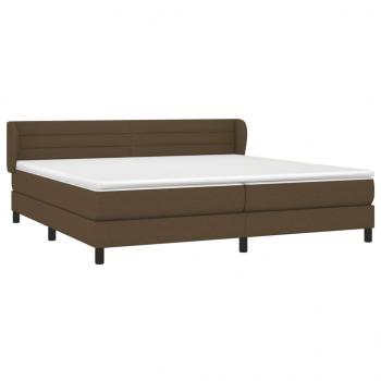 Boxspringbett mit Matratze Dunkelbraun 200x200 cm Stoff