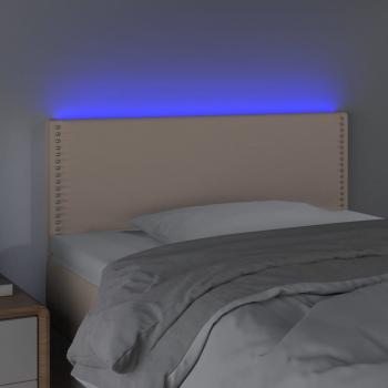 LED Kopfteil Cappuccino-Braun 90x5x78/88 cm Kunstleder