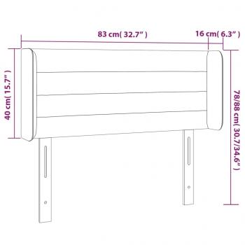 Kopfteil mit Ohren Schwarz 83x16x78/88 cm Samt