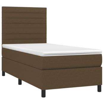 Boxspringbett mit Matratze Dunkelbraun 90x200 cm Stoff