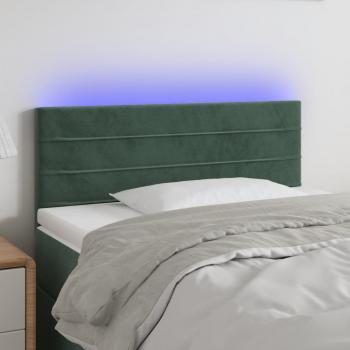 ARDEBO.de - LED Kopfteil Dunkelgrün 80x5x78/88 cm Samt