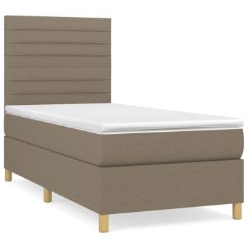 ARDEBO.de - Boxspringbett mit Matratze Taupe 90x190 cm Stoff