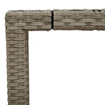 Gartentisch mit Glasplatte Hellgrau 150x90x75 cm Poly Rattan