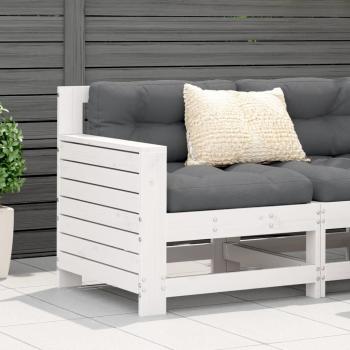 ARDEBO.de - Gartensofa mit Armlehne Weiß 69x62x70,5 cm Massivholz Kiefer