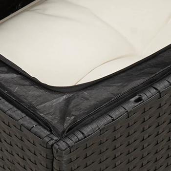 7-tlg. Garten-Sofagarnitur mit Kissen Schwarz Poly Rattan