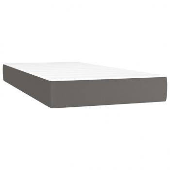 Boxspringbett mit Matratze & LED Grau 120x190 cm Kunstleder