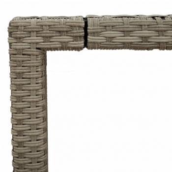 Gartentisch mit Glasplatte Hellgrau 190x90x75 cm Poly Rattan