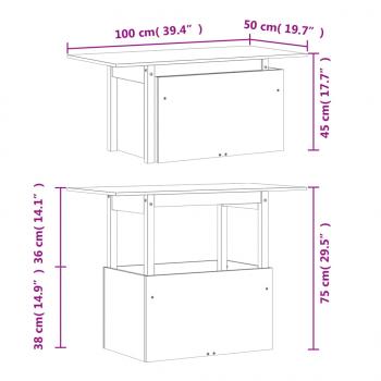 Gartentisch 100x50x75 cm Massivholz Douglasie