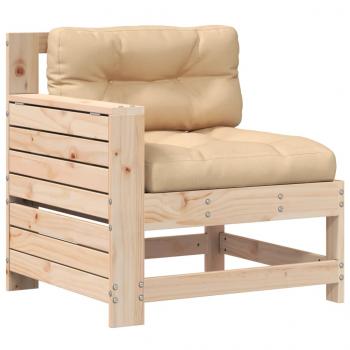 ARDEBO.de - Gartensofa mit Armlehne und Kissen Massivholz Kiefer