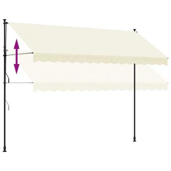 Markise Einziehbar Creme 350x150 cm Stoff und Stahl