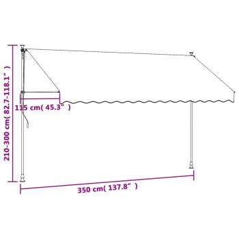 Markise Einziehbar Creme 350x150 cm Stoff und Stahl