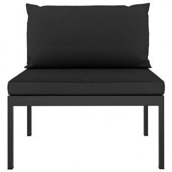 Modular-Sofa-Mittelteil mit Kissen Aluminium Anthrazit 