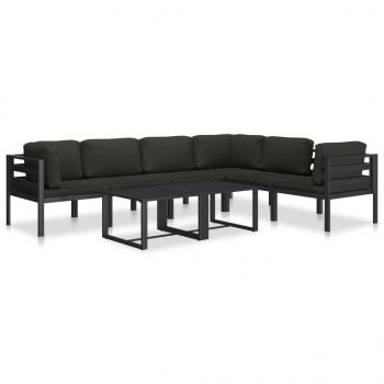 Modular-Sofa-Mittelteil mit Kissen Aluminium Anthrazit 