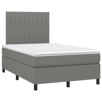 Boxspringbett mit Matratze & LED Dunkelgrau 120x190 cm Stoff