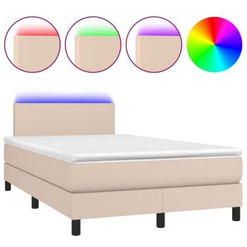 Boxspringbett mit Matratze & LED Cappuccino-Braun 120x190 cm