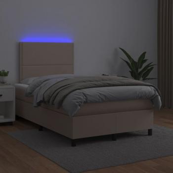 Boxspringbett mit Matratze & LED Cappuccino-Braun 120x190 cm