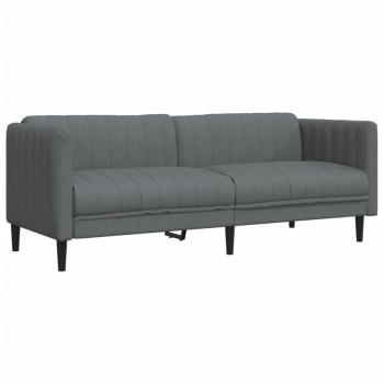 Sofa 3-Sitzer Dunkelgrau Stoff