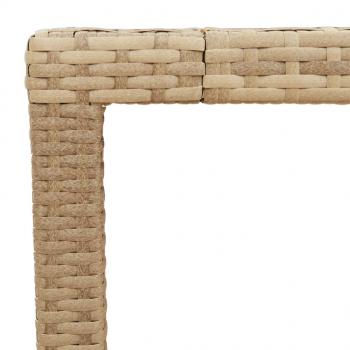 Gartentisch Beige 90x90x75 cm Poly Rattan Akazienholz