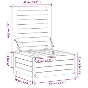 Gartenhocker mit Kissen Wachsbraun Massivholz Kiefer