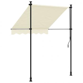 Markise Einziehbar Creme 150x150 cm Stoff und Stahl