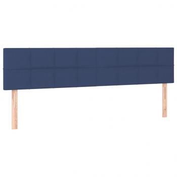 Boxspringbett mit Matratze & LED Blau 120x190 cm Stoff