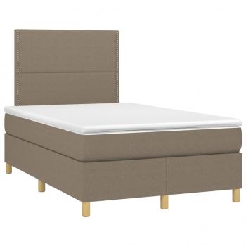 Boxspringbett mit Matratze & LED Taupe 120x190 cm Stoff