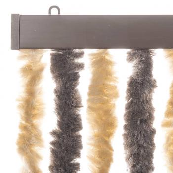 Fliegenvorhang Dunkelbraun und Beige 56x200 cm Chenille