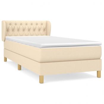 Boxspringbett mit Matratze Creme 100x200 cm Stoff