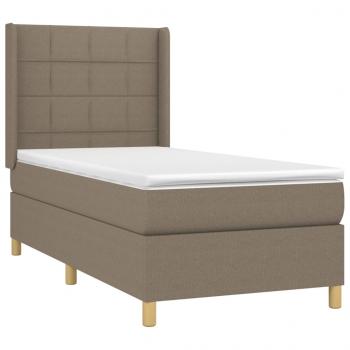 Boxspringbett mit Matratze & LED Taupe 80x200 cm Stoff