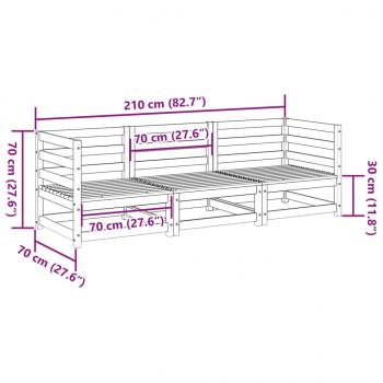 3-tlg. Garten-Sofagarnitur Kiefernholz Imprägniert