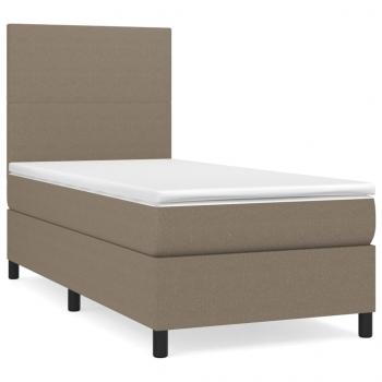 ARDEBO.de - Boxspringbett mit Matratze Taupe 80x200 cm Stoff