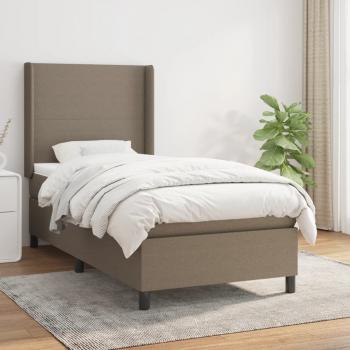 ARDEBO.de - Boxspringbett mit Matratze Taupe 80x200 cm Stoff