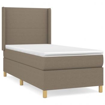 ARDEBO.de - Boxspringbett mit Matratze Taupe 80x200 cm Stoff