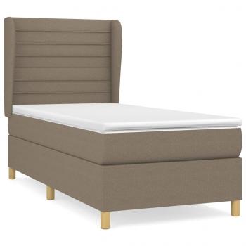 ARDEBO.de - Boxspringbett mit Matratze Taupe 90x190 cm Stoff