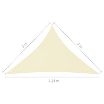 Sonnensegel Oxford-Gewebe Dreieckig 3x3x4,24 m Creme