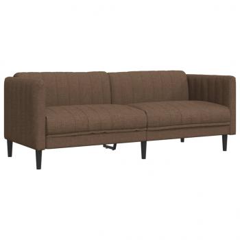 ARDEBO.de - 3-Sitzer Sofa Braun Kunstleder Wildleder-Optik