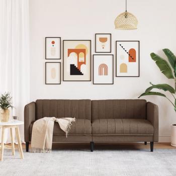 3-Sitzer Sofa Braun Kunstleder Wildleder-Optik