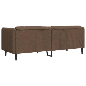 3-Sitzer Sofa Braun Kunstleder Wildleder-Optik