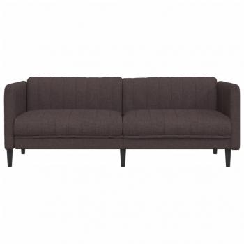 Sofa 3-Sitzer Dunkelbraun Stoff