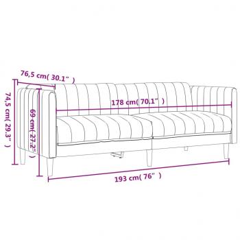 Sofa 3-Sitzer Dunkelbraun Stoff