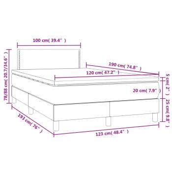 Boxspringbett mit Matratze & LED Dunkelgrün 120x190 cm Samt