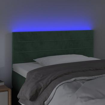 LED Kopfteil Dunkelgrün 100x5x78/88 cm Samt