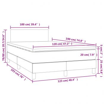 Boxspringbett mit Matratze & LED Dunkelblau 120x190 cm Samt