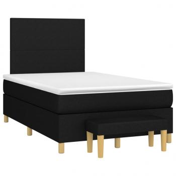 Boxspringbett mit Matratze Schwarz 120x190 cm Stoff