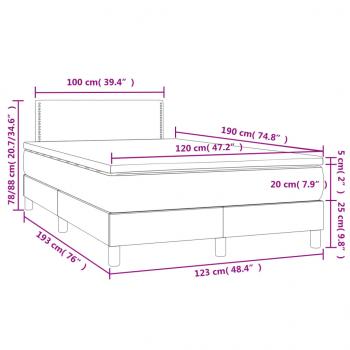 Boxspringbett mit Matratze & LED Dunkelblau 120x190 cm Samt