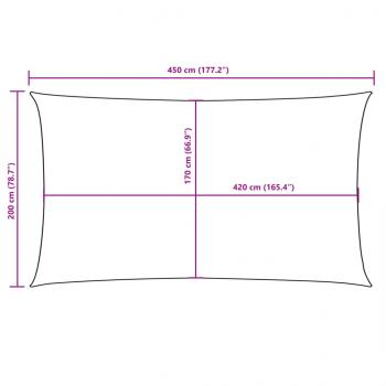 Sonnensegel Oxford-Gewebe Rechteckig 2x4,5 m Dunkelgrün