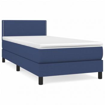 Boxspringbett mit Matratze Blau 80x200 cm Stoff